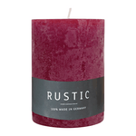 RUSTIC-Stumpenkerze Altrot, WENZEL, 80/70 mm, Brenndauer ca. 34h, selbstverlöschend