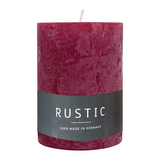 RUSTIC-Stumpenkerze Altrot, WENZEL, 80/70 mm, Brenndauer ca. 34h, selbstverlöschend