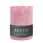 RUSTIC-Stumpenkerze Antikrosa, WENZEL, 80/70 mm, Brenndauer ca. 34h, selbstverlöschend