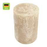 RUSTIC-Stumpenkerze Creme, WENZEL, 80/70 mm, Brenndauer ca. 34h, selbstverlöschend