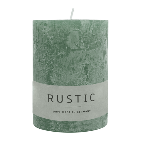 RUSTIC-Stumpenkerze Efeu, WENZEL, 80/70 mm, Brenndauer ca. 34h, selbstverlöschend