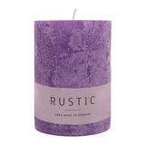 RUSTIC-Stumpenkerze Flieder, WENZEL, 80/70 mm, Brenndauer ca. 34h, selbstverlöschend