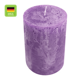 RUSTIC-Stumpenkerze Flieder, WENZEL, 80/70 mm, Brenndauer ca. 34h, selbstverlöschend