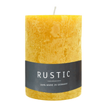 RUSTIC-Stumpenkerze Gelb, WENZEL, 80/70 mm, Brenndauer ca. 34h, selbstverlöschend