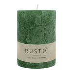 RUSTIC-Stumpenkerze Jägergrün, WENZEL, 80/70 mm, Brenndauer ca. 34h, selbstverlöschend