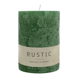 RUSTIC-Stumpenkerze Jägergrün, WENZEL, 80/70 mm, Brenndauer ca. 34h, selbstverlöschend