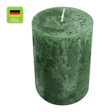 RUSTIC-Stumpenkerze Jägergrün, WENZEL, 80/70 mm, Brenndauer ca. 34h, selbstverlöschend