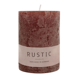 RUSTIC-Stumpenkerze Marone, WENZEL, 80/70 mm, Brenndauer ca. 34h, selbstverlöschend