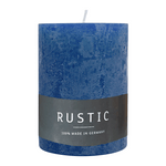 RUSTIC-Stumpenkerze Nachtblau, WENZEL, 80/70 mm, Brenndauer ca. 34h, selbstverlöschend