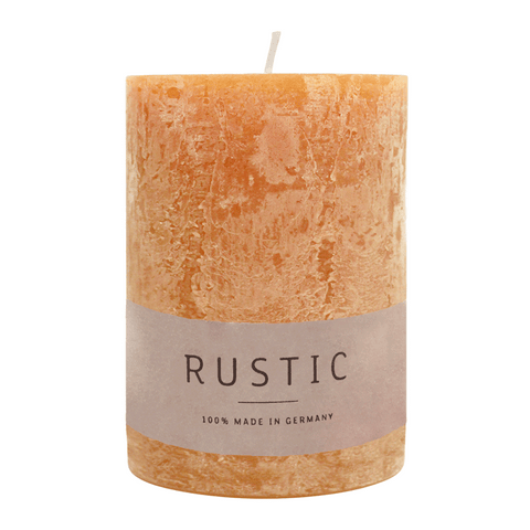 RUSTIC-Stumpenkerze Natur, WENZEL, 80/70 mm, Brenndauer ca. 34h, selbstverlöschend