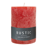 RUSTIC-Stumpenkerze Rubin, WENZEL, 80/70 mm, Brenndauer ca. 34h, selbstverlöschend