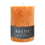 RUSTIC-Stumpenkerze Safran, WENZEL, 80/70 mm, Brenndauer ca. 34h, selbstverlöschend