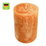 RUSTIC-Stumpenkerze Safran, WENZEL, 80/70 mm, Brenndauer ca. 34h, selbstverlöschend