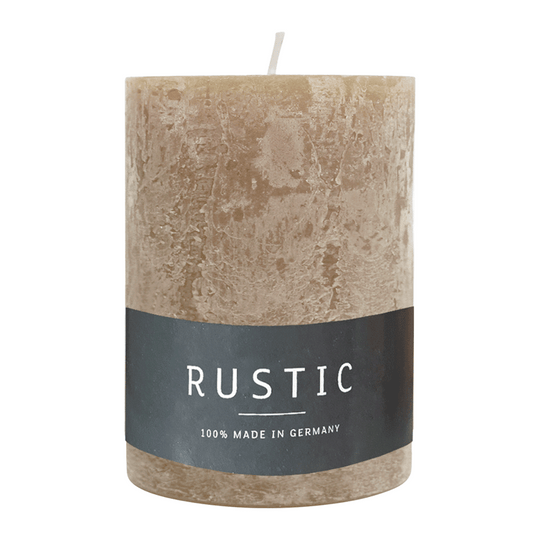 RUSTIC-Stumpenkerze Sahara, WENZEL, 80/70 mm, Brenndauer ca. 34h, selbstverlöschend