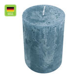 RUSTIC-Stumpenkerze Saphir, WENZEL, 80/70 mm, Brenndauer ca. 34h, selbstverlöschend