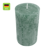 RUSTIC-Stumpenkerze Smaragd, WENZEL, 110/60 mm, Brenndauer ca. 38h, selbstverlöschend