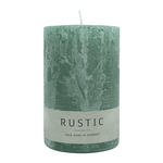 RUSTIC-Stumpenkerze Smaragd, WENZEL, 110/70 mm, Brenndauer ca. 51h, selbstverlöschend