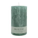 RUSTIC-Stumpenkerze Smaragd, WENZEL, 140/80 mm, Brenndauer ca. 76h, selbstverlöschend