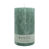 RUSTIC-Stumpenkerze Smaragd, WENZEL, 140/80 mm, Brenndauer ca. 76h, selbstverlöschend