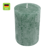 RUSTIC-Stumpenkerze Smaragd, WENZEL, 80/60 mm, Brenndauer ca. 25h, selbstverlöschend