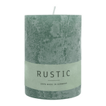 RUSTIC-Stumpenkerze Smaragd, WENZEL, 80/70 mm, Brenndauer ca. 34h, selbstverlöschend