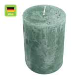 RUSTIC-Stumpenkerze Smaragd, WENZEL, 80/70 mm, Brenndauer ca. 34h, selbstverlöschend