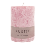 RUSTIC-Stumpenkerze Softrosa, WENZEL, 80/70 mm, Brenndauer ca. 34h, selbstverlöschend