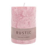 RUSTIC-Stumpenkerze Softrosa, WENZEL, 80/70 mm, Brenndauer ca. 34h, selbstverlöschend