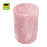 RUSTIC-Stumpenkerze Softrosa, WENZEL, 80/70 mm, Brenndauer ca. 34h, selbstverlöschend