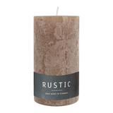 RUSTIC-Stumpenkerze Stein, WENZEL, 110/60 mm, Brenndauer ca. 38h, selbstverlöschend