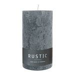 RUSTIC Stumpenkerze Anthrazit, 110/60 mm, WENZEL, Brenndauer 38h, selbstverlöschend