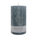 RUSTIC Stumpenkerze Anthrazit, 140/80 mm, WENZEL, Brenndauer 76h, selbstverlöschend