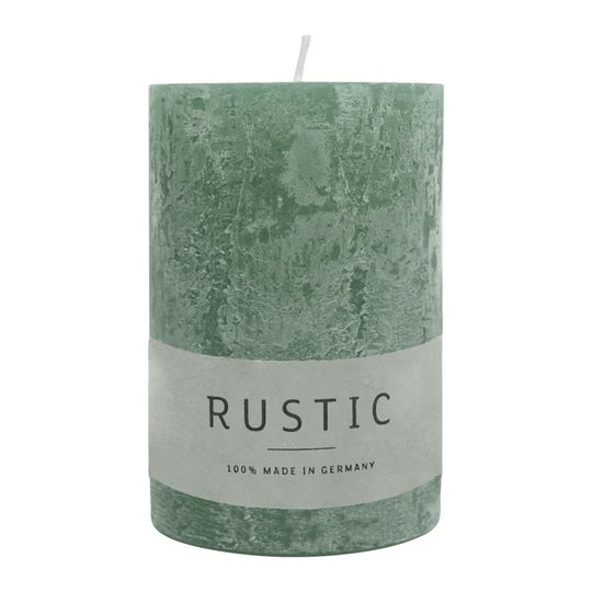 RUSTIC Stumpenkerze Efeu, 80/60 mm, WENZEL, Brenndauer 25h, selbstverlöschend