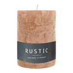 RUSTIC Stumpenkerze Erdnuss, 80/70 mm, WENZEL, Brenndauer 34h, selbstverlöschend
