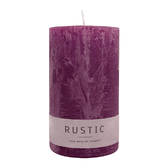 RUSTIC Stumpenkerze Erika, 140/80 mm, WENZEL, Brenndauer 76h, selbstverlöschend
