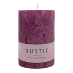 RUSTIC Stumpenkerze Erika, 80/60 mm, WENZEL, Brenndauer 25h, selbstverlöschend