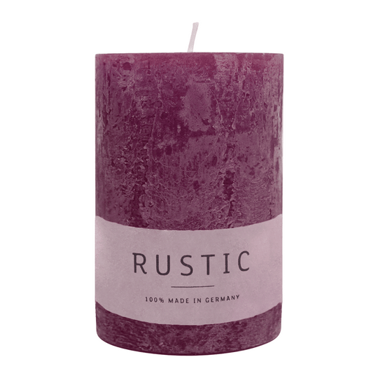 RUSTIC Stumpenkerze Erika, 80/60 mm, WENZEL, Brenndauer 25h, selbstverlöschend