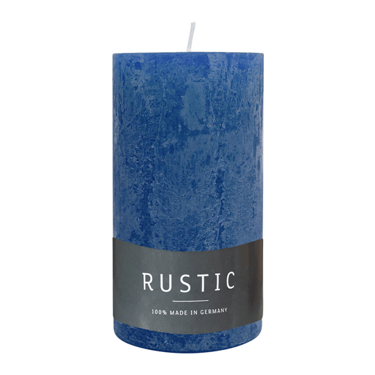 RUSTIC Stumpenkerze Nachtblau, 110/60 mm, WENZEL, Brenndauer 38h, selbstverlöschend