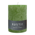 RUSTIC Stumpenkerze Olive, 80/70 mm, WENZEL, Brenndauer 34h, selbstverlöschend