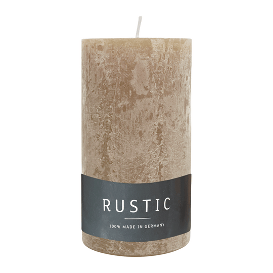 RUSTIC Stumpenkerze Sahara, 110/60 mm, WENZEL, Brenndauer 38h, selbstverlöschend