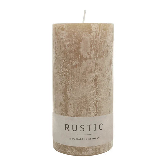 RUSTIC Stumpenkerze Sahara, 140/70 mm, WENZEL, Brenndauer 69h, selbstverlöschend
