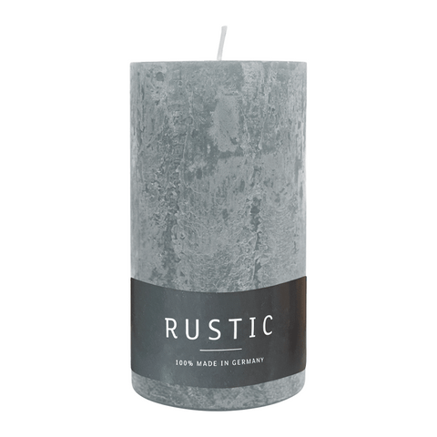 RUSTIC Kerze Silbergrau, 110x60 mm, WENZEL, 38h