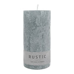 RUSTIC Stumpenkerze Silbergrau, 140/70 mm, WENZEL, Brenndauer 69h, selbstverlöschend