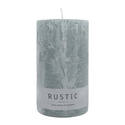 RUSTIC Kerze Silbergrau, 140/80 mm, WENZEL, 76h