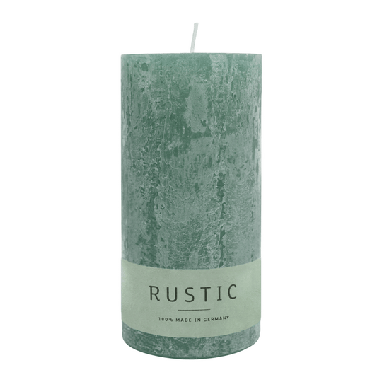 RUSTIC Stumpenkerze Smaragd, 140/70 mm, WENZEL, Brenndauer 69h, selbstverlöschend