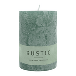 RUSTIC Stumpenkerze Smaragd, 80/60 mm, WENZEL, Brenndauer 25h, selbstverlöschend