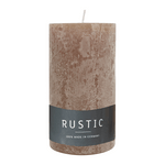 RUSTIC Stumpenkerze Stein, 110/60 mm, WENZEL, Brenndauer 38h, selbstverlöschend