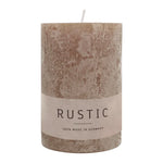 RUSTIC Stumpenkerze Stein, 80/60 mm, WENZEL, Brenndauer 25h, selbstverlöschend