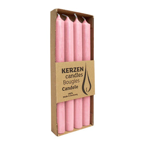 RUSTIC Stabkerzen Antikrosa, 250/22 mm, WENZEL, Brenndauer 10h, 4 St.