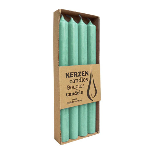 RUSTIC Stabkerzen Smaragd, 250/22 mm, WENZEL, Brenndauer 10h, 4 St.